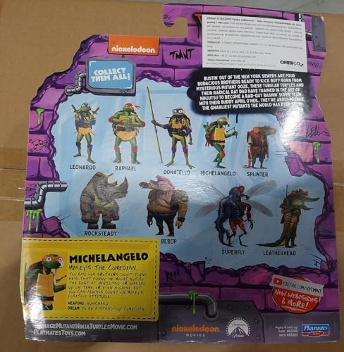 Teenage Mutant Ninja Turtles: Mutant Mayhem – Michelangelo “The Entertainer” Action Figure (4+ | Playmates Toys)