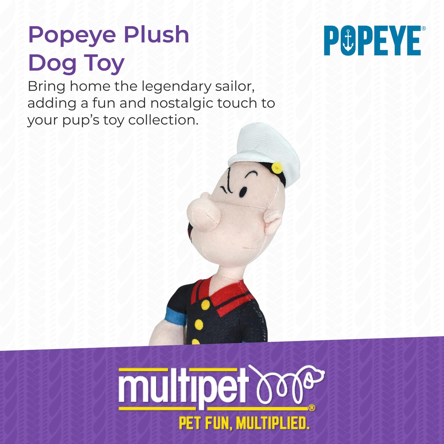 Multipet Popeye Dog Plush Toy - Toys for Dogs All Age - Extra Soft Plush Dog Toy - Toy for Cuddling & Playing