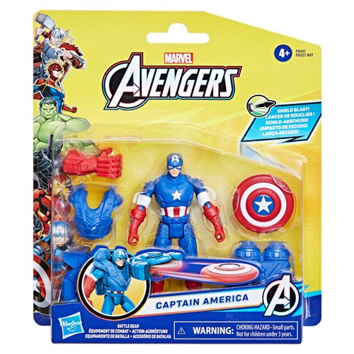 Marvel Avengers Captain America Battle Gear Action Figure – Shield Blast Accessories
