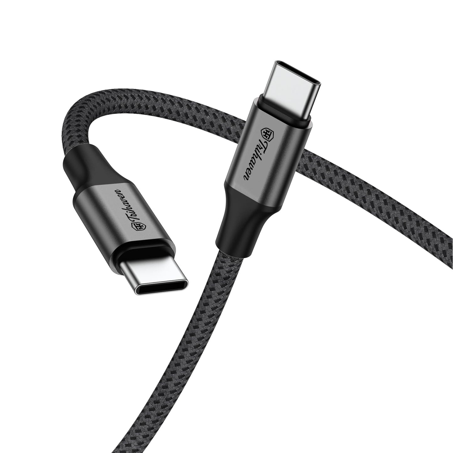Trihaven USB-C to USB-C Fast Charging Cable – 60W PD, Nylon Braided