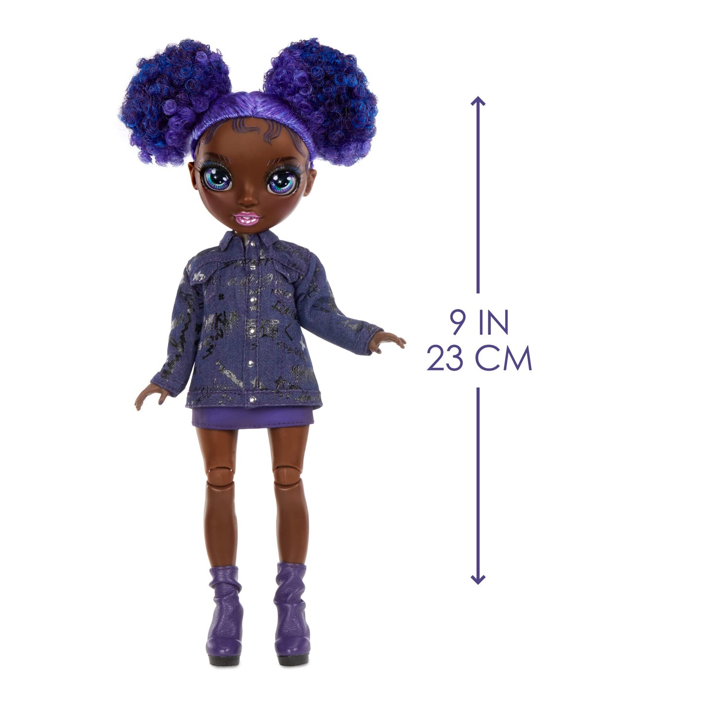 Rainbow High Jr High Series 2 Krystal Bailey- 9" Purple Posable Fashion Doll with Designer Accessories and Open/Close Backpack. Great Toy Gift for Kids Ages 6-12 Years Old & Collectors