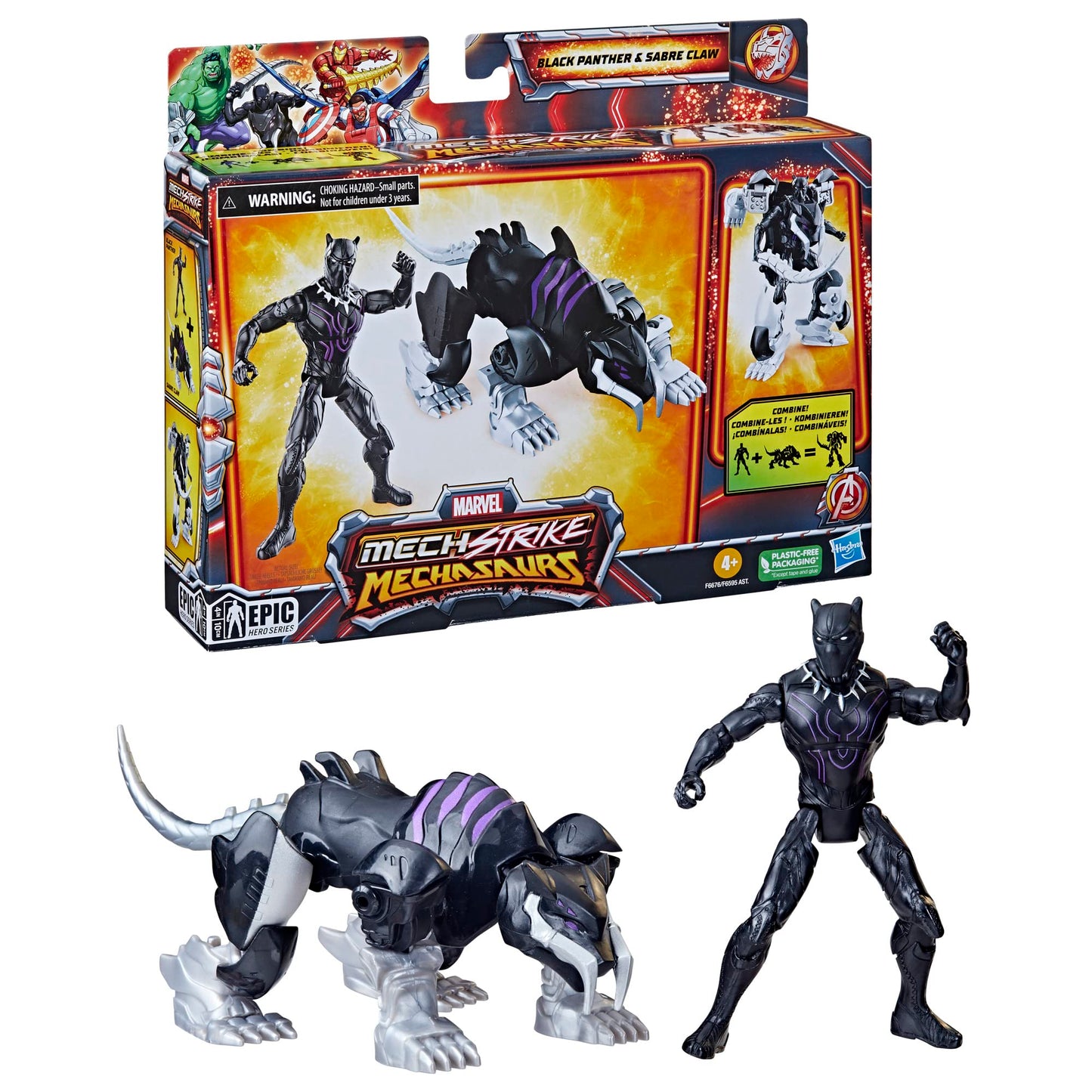 Marvel Mech Strike Mechasaurus – Black Panther & Sabre Claw Action Figure Set (Hasbro)