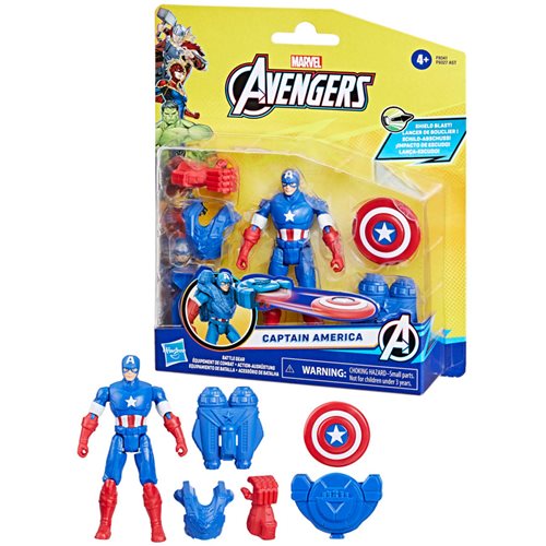 Marvel Avengers Captain America Battle Gear Action Figure – Shield Blast Accessories