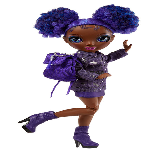 Rainbow High Jr High Series 2 Krystal Bailey- 9" Purple Posable Fashion Doll with Designer Accessories and Open/Close Backpack. Great Toy Gift for Kids Ages 6-12 Years Old & Collectors