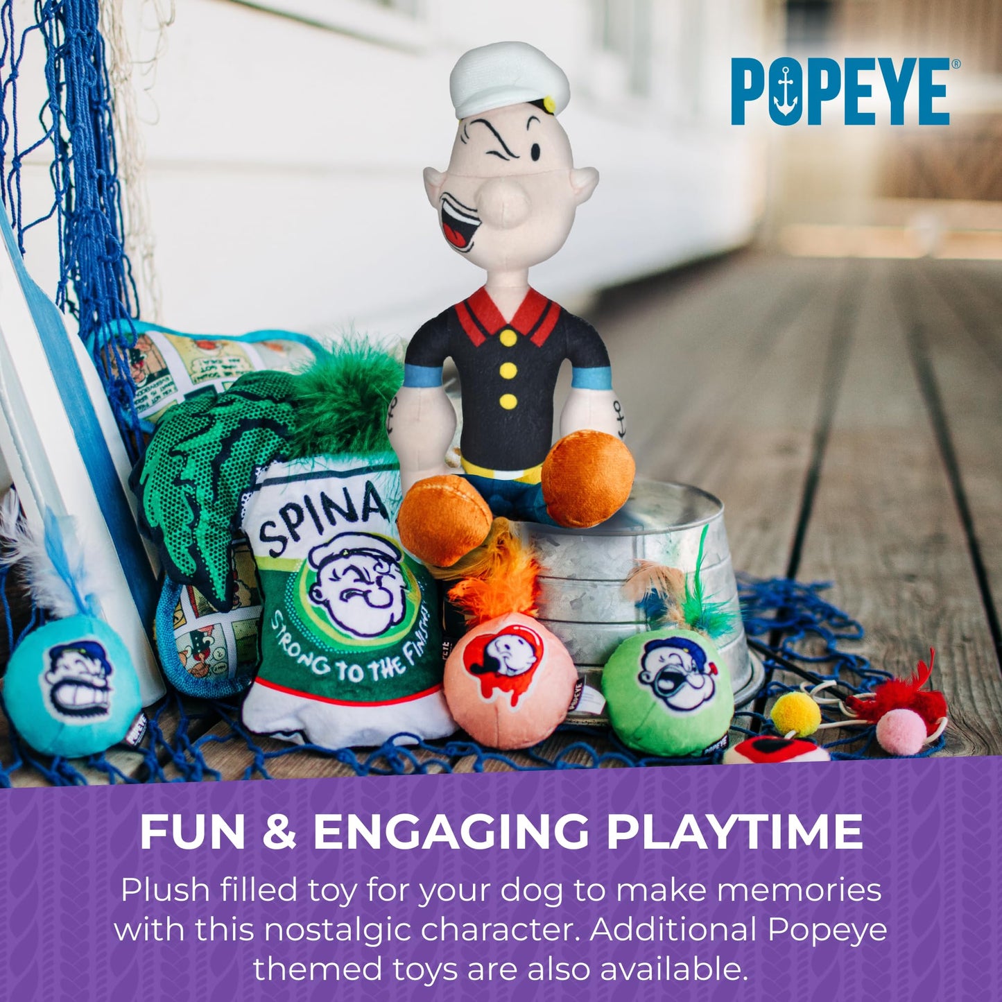 Multipet Popeye Dog Plush Toy - Toys for Dogs All Age - Extra Soft Plush Dog Toy - Toy for Cuddling & Playing