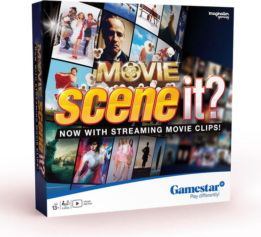 Scene It? Movie Trivia Game – Gamestar Edition with Streaming Movie Clips (Ages 13+, Family & Party Game)