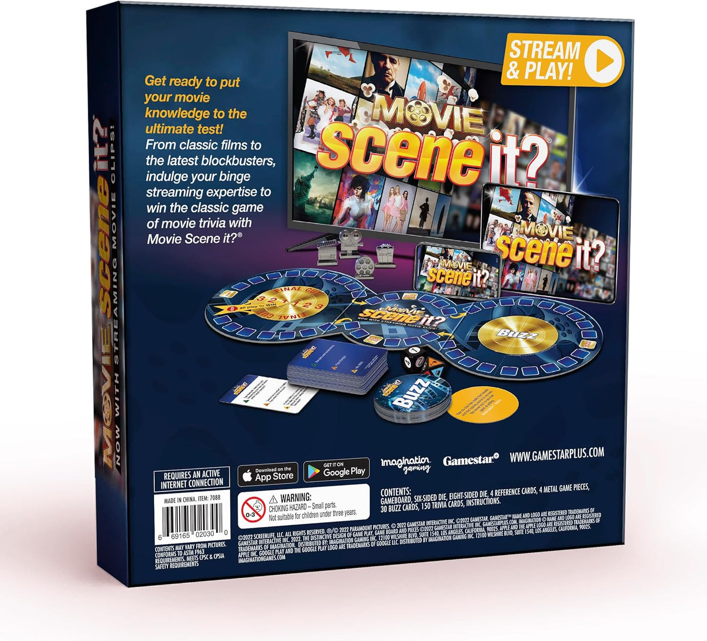Scene It? Movie Trivia Game – Gamestar Edition with Streaming Movie Clips (Ages 13+, Family & Party Game)