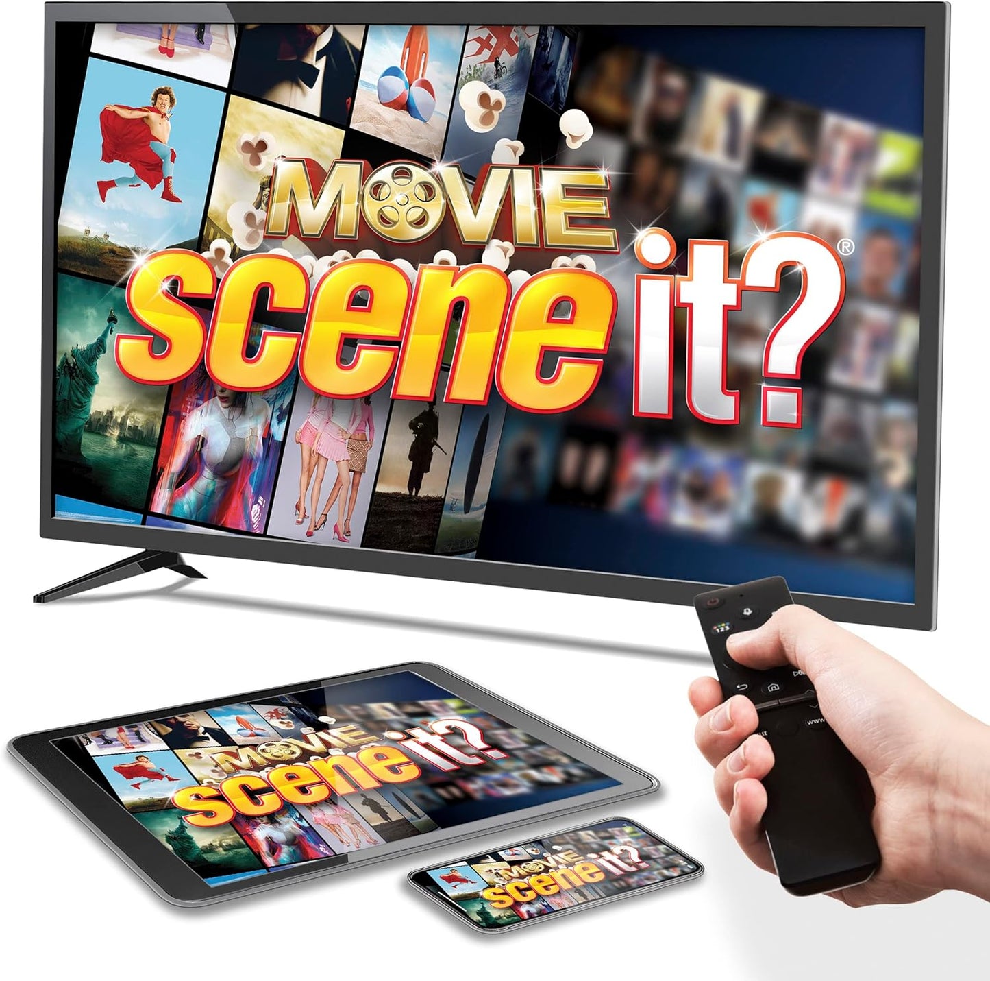Scene It? Movie Trivia Game – Gamestar Edition with Streaming Movie Clips (Ages 13+, Family & Party Game)