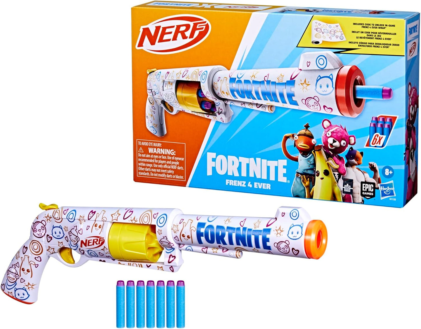 👉 Nerf Fortnite Frenz-4-Ever Dart Blaster – Includes 6 Darts + Exclusive Fortnite Code