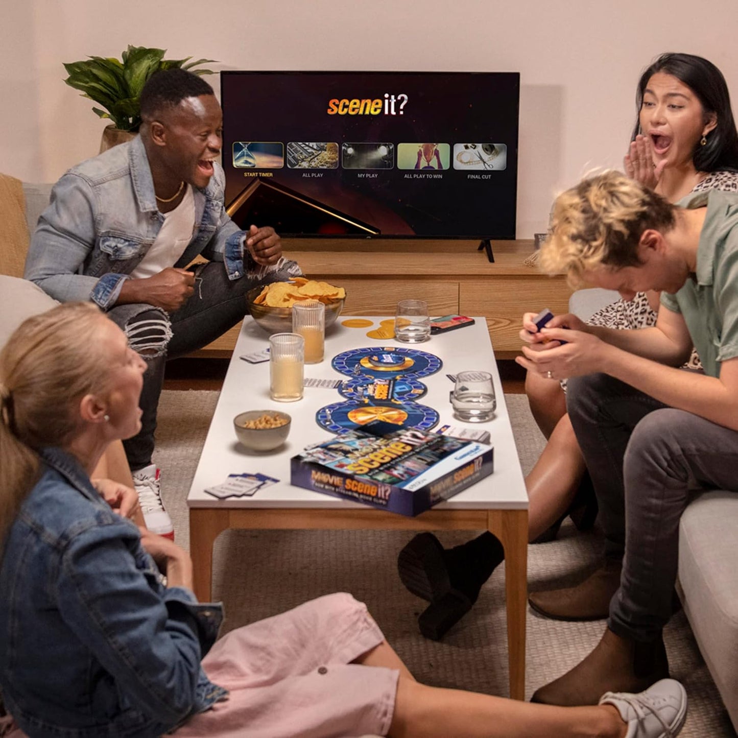 Scene It? Movie Trivia Game – Gamestar Edition with Streaming Movie Clips (Ages 13+, Family & Party Game)