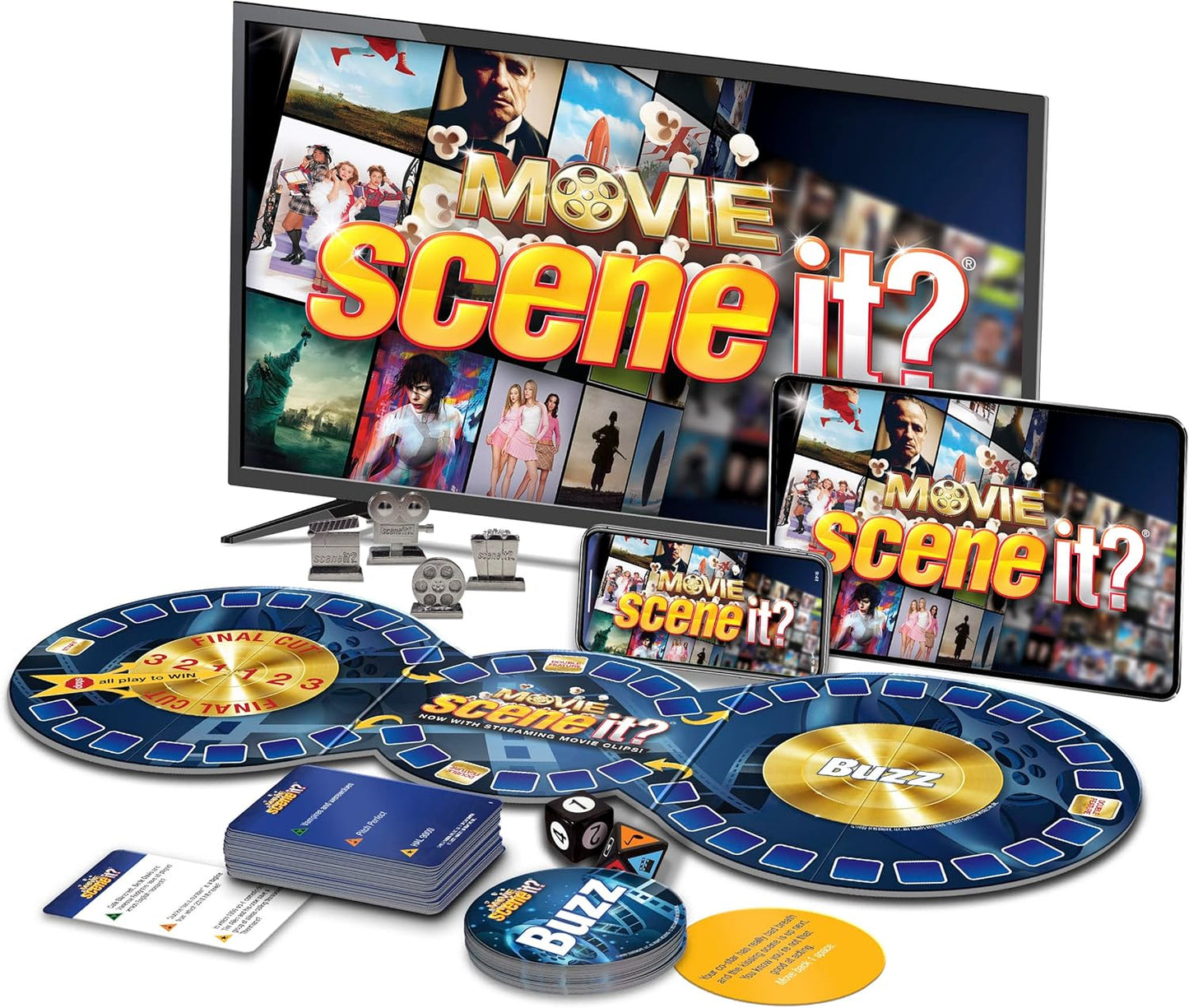 Scene It? Movie Trivia Game – Gamestar Edition with Streaming Movie Clips (Ages 13+, Family & Party Game)