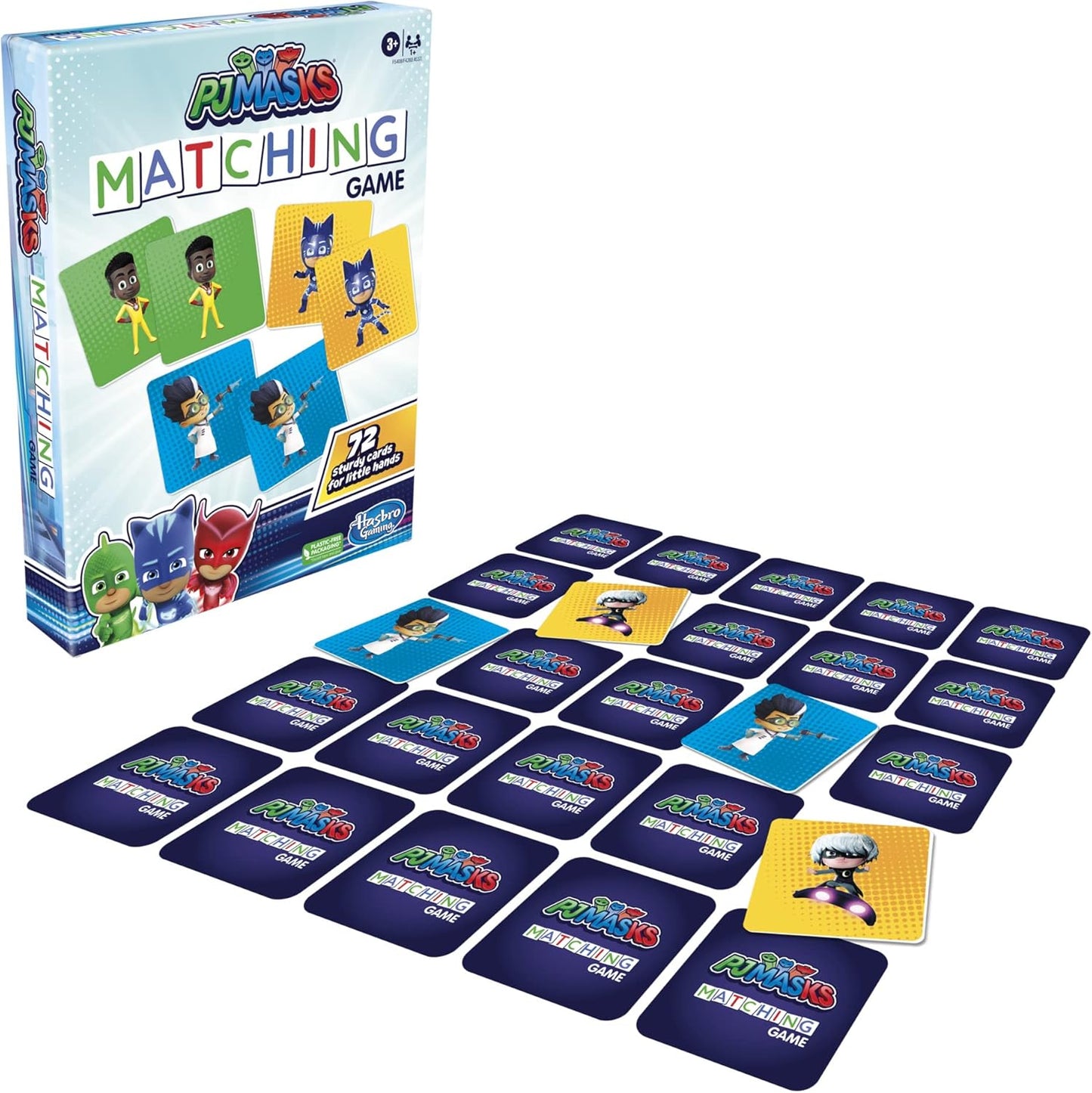 PJ Masks Matching Game for Kids – Memory Card Game with 72 Sturdy Cards | Hasbro Gaming | Ages 3+