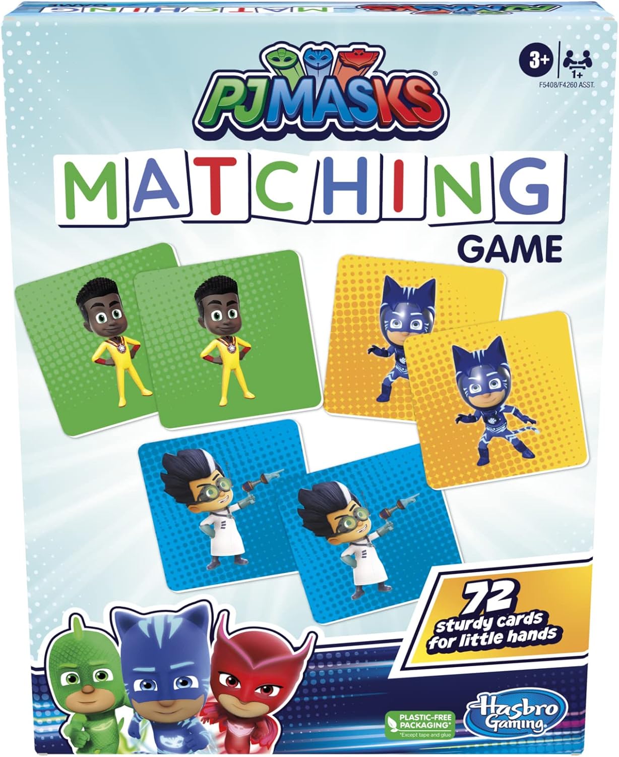 PJ Masks Matching Game for Kids – Memory Card Game with 72 Sturdy Cards | Hasbro Gaming | Ages 3+