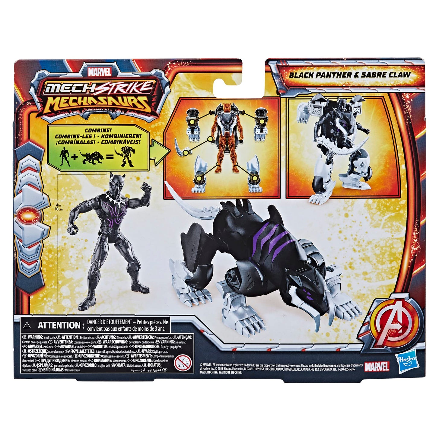 Marvel Mech Strike Mechasaurus – Black Panther & Sabre Claw Action Figure Set (Hasbro)
