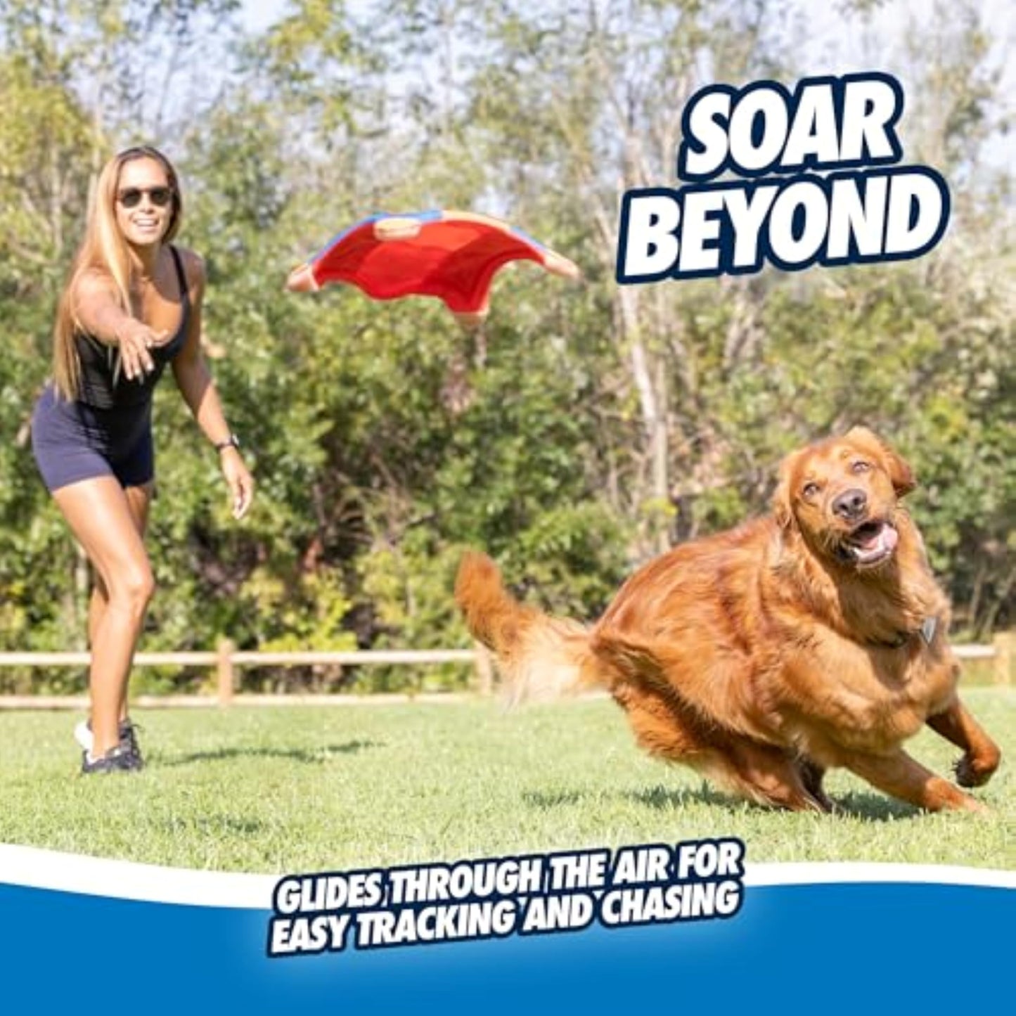 Chuckit! Flying Squirrel Dog Toy Large – Durable Floating Fetch Disc for Medium & Large Dogs