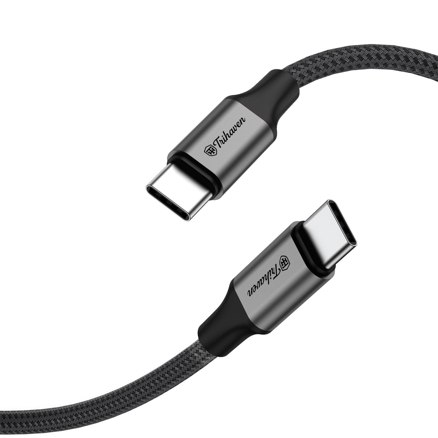Trihaven USB-C to USB-C Fast Charging Cable – 60W PD, Nylon Braided