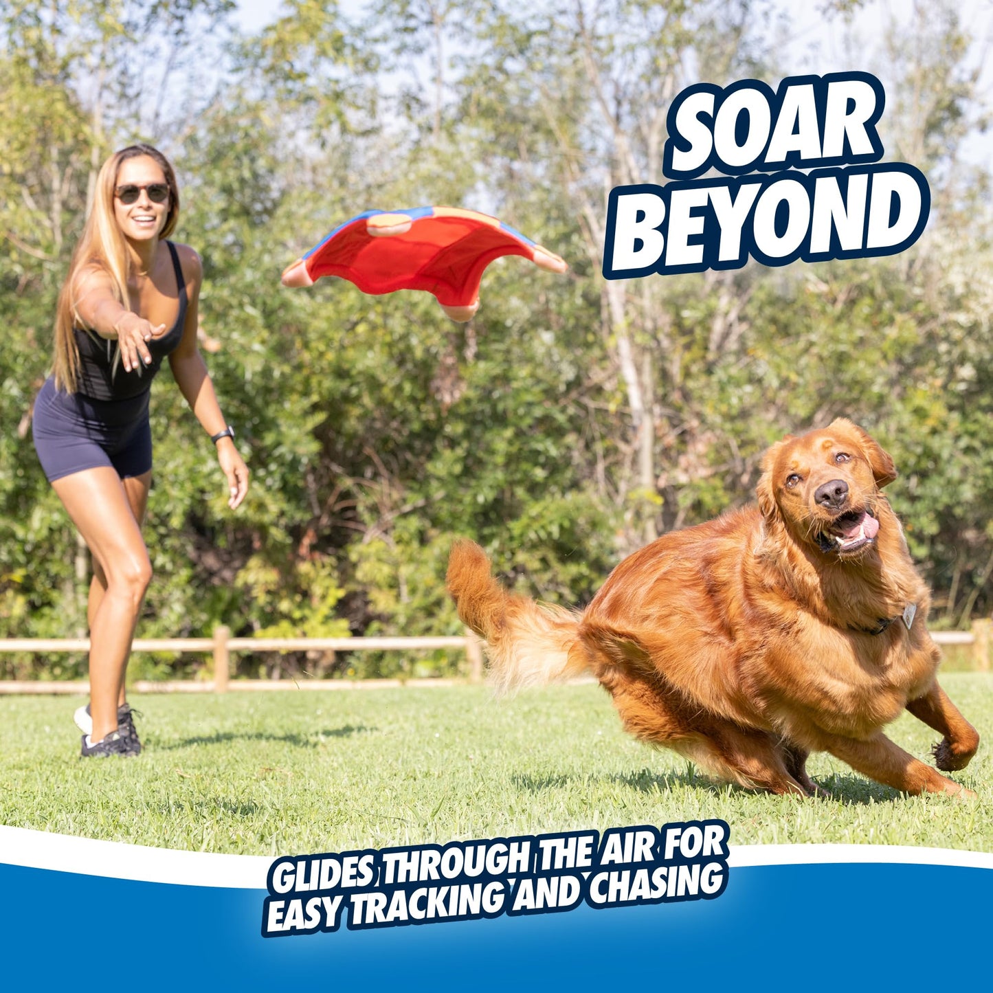 Chuckit! Flying Squirrel Dog Toy Large – Durable Floating Fetch Disc for Medium & Large Dogs