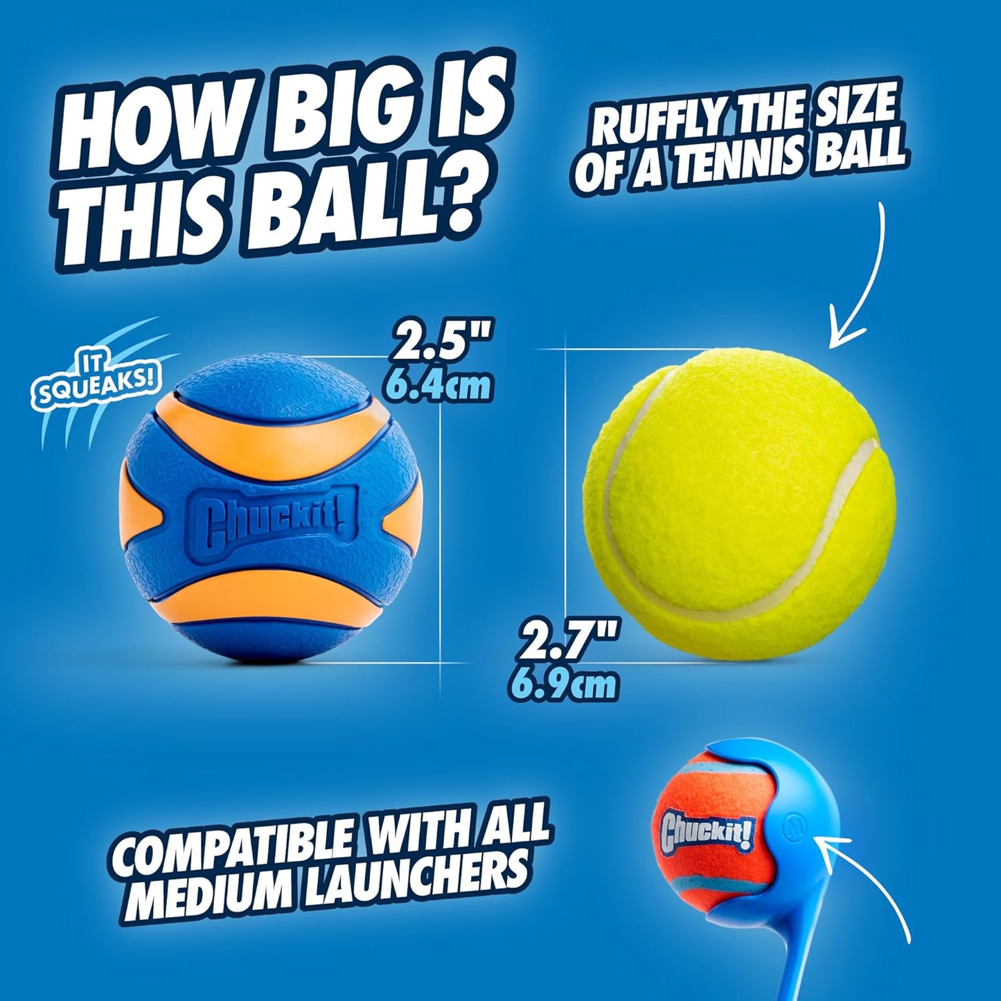 Chuckit! Ultra Squeaker Balls for Dogs – Pack of 2 Medium Floating Fetch Balls
