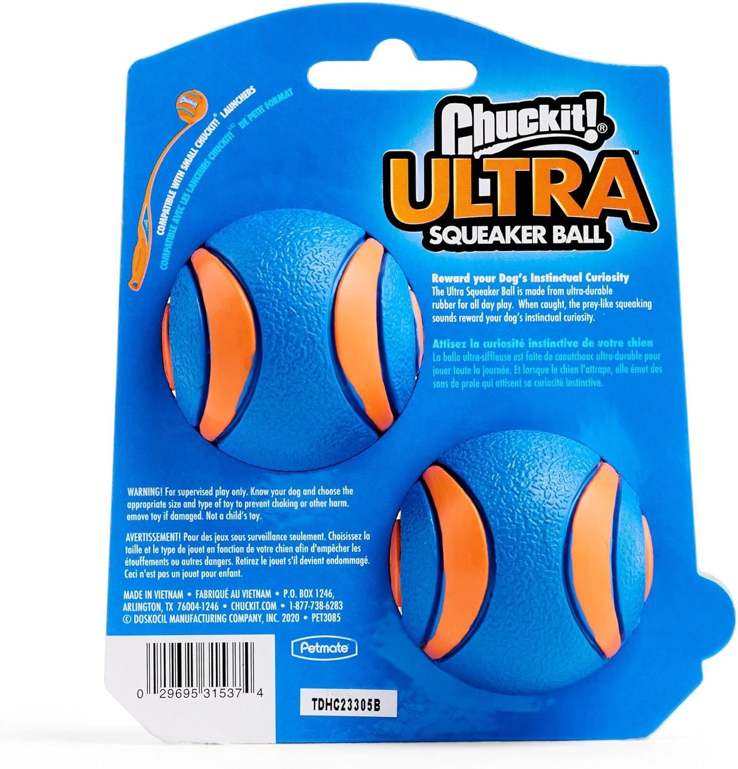 Chuckit! Ultra Squeaker Balls for Dogs – Pack of 2 Medium Floating Fetch Balls