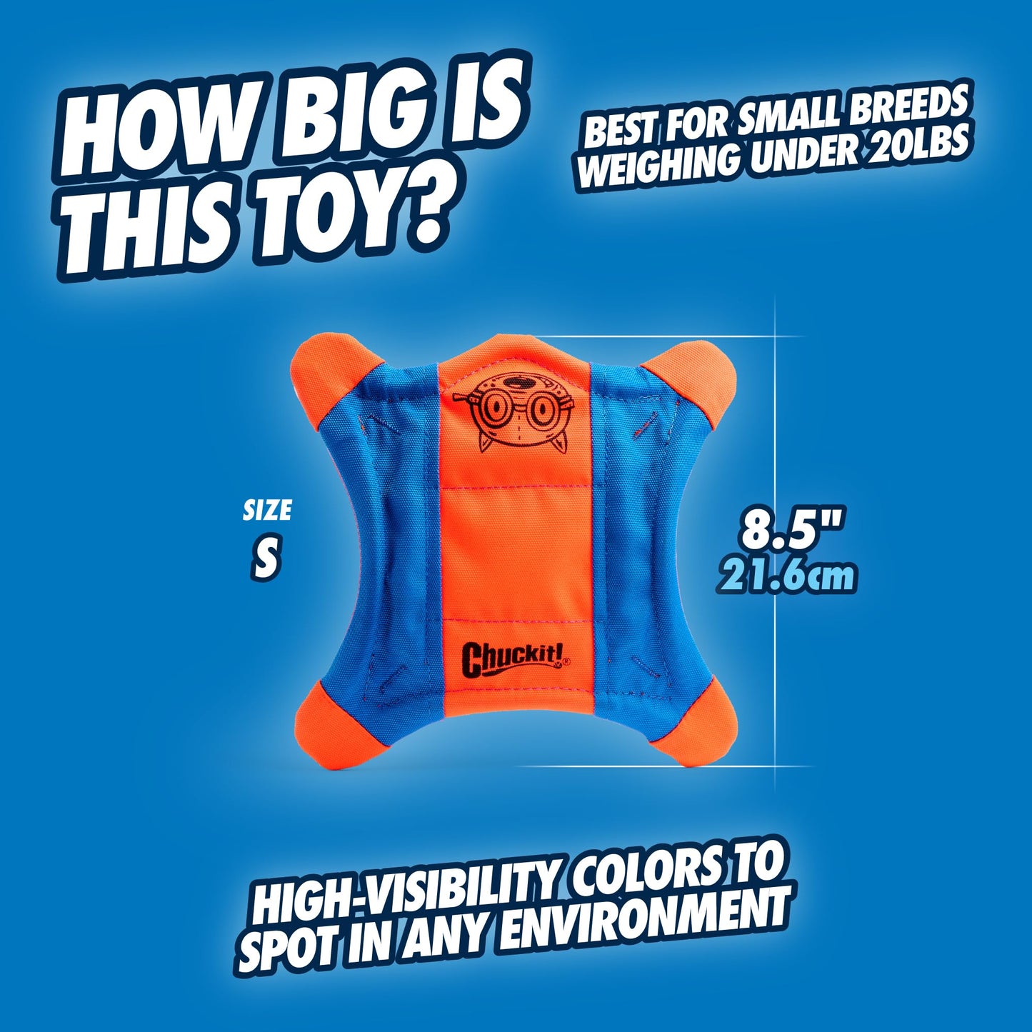 Chuckit! Flying Squirrel Dog Toy Large – Durable Floating Fetch Disc for Medium & Large Dogs