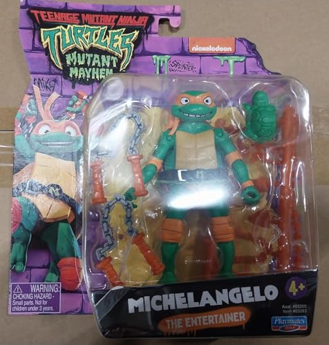 Teenage Mutant Ninja Turtles: Mutant Mayhem – Michelangelo “The Entertainer” Action Figure (4+ | Playmates Toys)