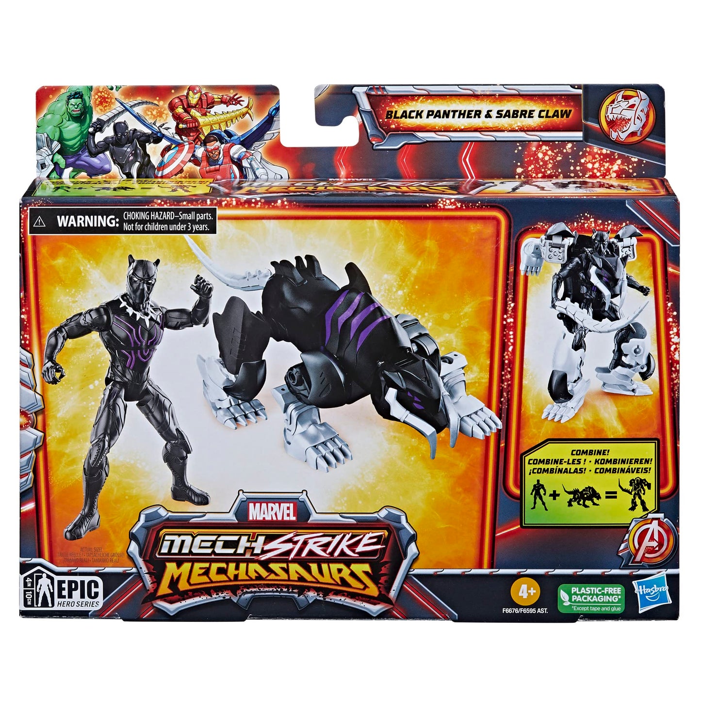 Marvel Mech Strike Mechasaurus – Black Panther & Sabre Claw Action Figure Set (Hasbro)
