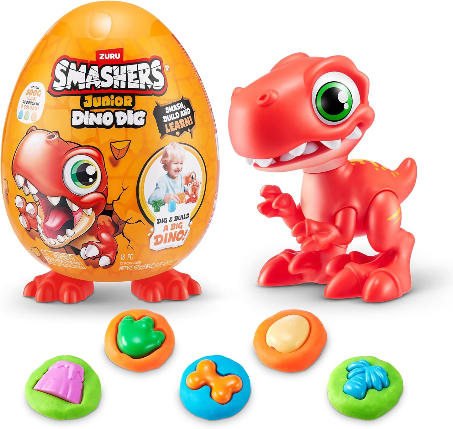 ZURU Smashers Junior Dino Dig Egg Dinosaur Toy – Build & Learn Playset